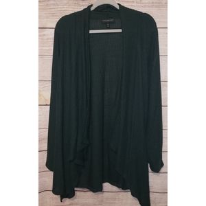 Lane Bryant Dark Emerald Waffle Knit Cardigan Size 22/24